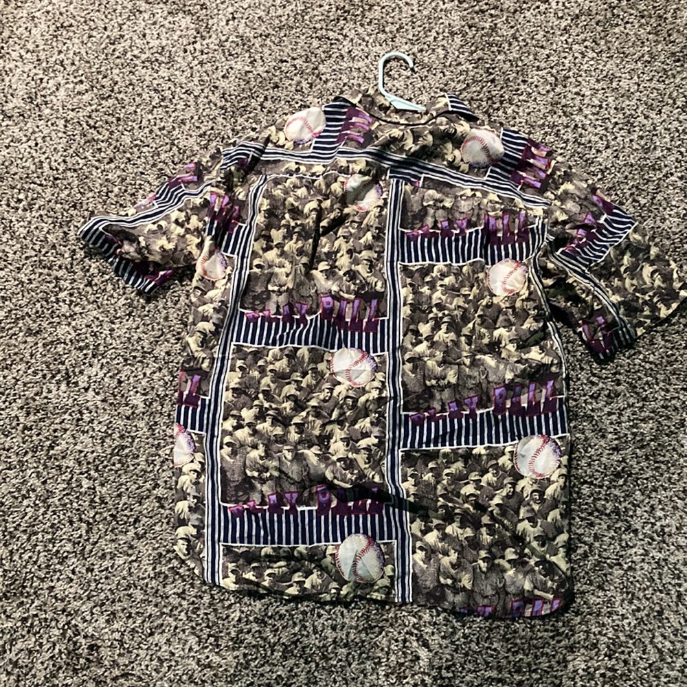 Silk Baseball Button Down Shirt - image 4